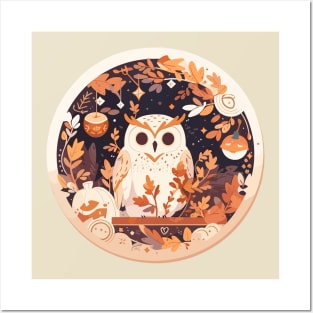 Cute Cottagecore Floral Owl - Aesthetic Graphic for Girls and Women Posters and Art